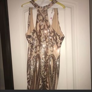 BRAND NEW, Lilac Shade Gold Dress, size: L